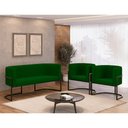 Ver imagem 2 de Kit Sofá 2 Lugares + 2 Poltronas para Recepção – Balaqui Cor:verde