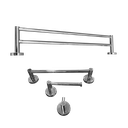 Ver imagem 1 de Kit Papeleira Cabide Toalheiro Duplo 60cm Toalheiro 30cm
