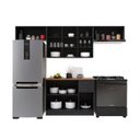 Ver imagem 4 de Cozinha Modulada 4 Peças 1 Balcão com Tampo 3 Aéreos 100% MDF com Rodapé Bari