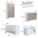 Ver imagem 4 de Quarto Infantil 5 Peças com Berço Guarda Roupa e Cômoda Cor:branco com Cinnamon