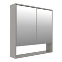 Ver imagem 4 de Conjunto Gabinete para Banheiro Suspenso com Cuba e Espelheira com Nicho em MDF 82cm Prime Yescasa Cimento Cinza