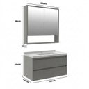 Ver imagem 3 de Conjunto Gabinete para Banheiro Suspenso com Cuba e Espelheira com Nicho em MDF 82cm Prime Yescasa Cimento Cinza