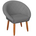 Ver imagem 1 de Poltrona Sofisticada para Sala Moderna Tecido Corano Premium Pés Palito