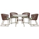 Ver imagem 1 de Mesa com 4 Cadeiras e Noronha Estofado 5 Trama Original Marrom