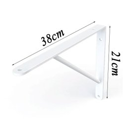 12 Suporte Mão Francesa p/ Prateleira 40cm Parafuso + Bucha - 3