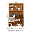 Ver imagem 2 de Kit Cozinha 5 Portas 2 Gavetas 115x188 cm Sicilia Medio Freijo Off Ripado Frisado Poliman