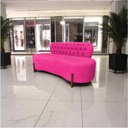 Ver mais imagens de Sofá 3 Lugares Orgânico Curvo Tókio 180cm Veludo Rosa Pink