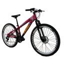 Ver imagem 2 de Bicicleta Vikingx Freeride Aro 26 21 Vel Rosa/roxo Tuff25