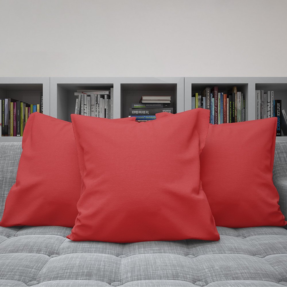 Kit 4 Capas Almofadas Decorativas Lisas 45x45 ID Decor :10 Vermelho - 3