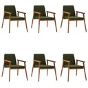 Ver imagem 1 de Kit 6 Cadeiras Decorativa Sala de Jantar Sidnei Veludo Verde - Gran Belo