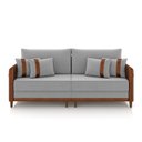 Ver imagem 5 de Sofá 2 Lugares Living 172cm Pé Madeira Valença Marrom/veludo Cinza K01 - D'Rossi