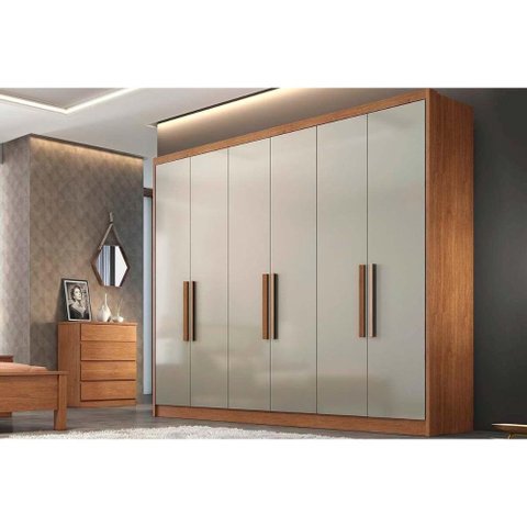 Guarda Roupa Casal 6 Portas e 4 Gavetas Rizon/linea Cumaru/fendi - Novo Horizonte