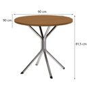Ver imagem 6 de Conjunto Sala de Jantar 4 Cadeiras Mesa Tampo de Madeira Kappesberg Crome Cromado/linho Fendi/canela