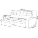 Ver imagem 4 de Sofá Retrátil Reclinável para Sala 3 Lugares 250cm Albane F04 Veludo Marrom Claro - Lyam Decor