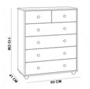 Ver imagem 3 de Cômoda para Quarto 6 Gavetas 90cm Varsóvia A04 Branco - Lyam Decor