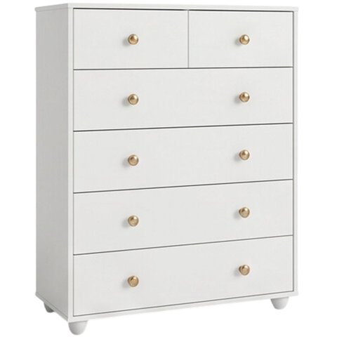 Cômoda para Quarto 6 Gavetas 90cm Varsóvia A04 Branco - Lyam Decor