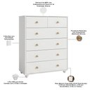 Ver imagem 3 de Cômoda para Quarto 6 Gavetas 90cm Varsóvia A04 Branco - Lyam Decor
