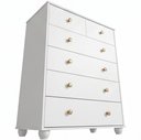 Ver imagem 7 de Cômoda para Quarto 6 Gavetas 90cm Varsóvia A04 Branco - Lyam Decor
