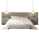 Ver imagem 2 de Conjunto Cabeceira King 360cm C/ 2 Mesas de Cabeceira em Mdf Cor:grigio com Dourado