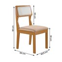 Ver imagem 3 de Conjunto de 6 Cadeiras Agata Retrô com Estofado em Linho Bege Claro/cinamomo