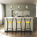 Ver imagem 6 de Kit 3 Banquetas para Balcão Bancada Cozinha Bistrô Ilhas Gourmet Bares Banco Flórida Preta