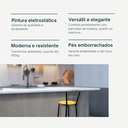 Ver imagem 5 de Kit 3 Banquetas para Balcão Bancada Cozinha Bistrô Ilhas Gourmet Bares Banco Flórida Preta