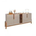 Ver imagem 3 de Aparador Buffet Lizz 4 Portas e Adega 1,90 Off-white/cedro