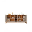 Ver imagem 5 de Aparador Buffet Lizz 4 Portas e Adega 1,90 Off-white/cedro