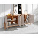 Ver imagem 6 de Aparador Buffet Lizz 4 Portas e Adega 1,90 Off-white/cedro