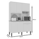 Ver imagem 2 de Armário de Cozinha New Siena 6 Portas 1 Gaveta MDF 140cm Sallêto