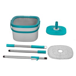 Mop Girátorio Cubo Microfibra Cabo Extensível Flashlimp - 3
