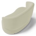 Ver imagem 3 de Poltrona Namoradeira Aisha 02 Lugares Orgânica Suede Bege Claro - Desk Design
