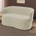 Ver imagem 2 de Poltrona Namoradeira Aisha 02 Lugares Orgânica Suede Bege Claro - Desk Design