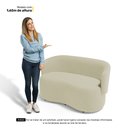 Ver imagem 7 de Poltrona Namoradeira Aisha 02 Lugares Orgânica Suede Bege Claro - Desk Design