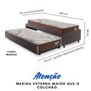 Ver imagem 2 de Bicama Box Solteirão 103x208 Courino Linho Marrom com 2 Colchões Relax Adorabile Molas Ensacadas