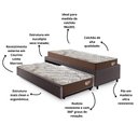 Ver imagem 4 de Bicama Box Solteirão 103x208 Courino Linho Marrom com 2 Colchões Relax Adorabile Molas Ensacadas