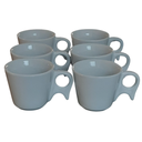 Ver imagem 2 de Kit Jogo 6 Xicaras Café/chá 200ml Cabo Prático C/ Pires - Porcelana Branca