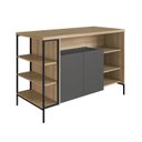 Ver imagem 2 de Mesa Bancada Gourmet Estilo Industrial 131cm com Armario 2 Portas Yescasa