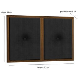 Painel Cabeceira Box Solteiro 0,90 Madeira Suede Preto - Comprar Moveis em Casa - 3