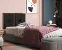 Ver imagem 1 de Painel Cabeceira Box Solteiro 0,90 Madeira Suede Preto - Comprar Moveis em Casa