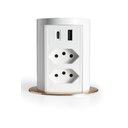 Ver imagem 1 de Torre Multiplug 2 Tomadas + 2usb a + C + Indução Branco Ouro