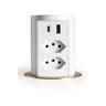Torre Multiplug 2 Tomadas + 2usb a + C + Indução Branco Ouro - 1