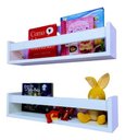 Ver imagem 1 de Kit 2 Prateleiras de Livros Criança Nicho de Parede Livreiro Colorido 55cm:BRANCO