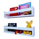 Ver imagem 1 de Kit 2 Prateleiras de Livros Criança Nicho de Parede Livreiro Colorido 55cm:BRANCO