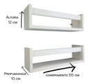 Ver imagem 4 de Kit 2 Prateleiras de Livros Criança Nicho de Parede Livreiro Colorido 55cm:BRANCO