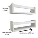 Ver imagem 4 de Kit 2 Prateleiras de Livros Criança Nicho de Parede Livreiro Colorido 55cm:BRANCO