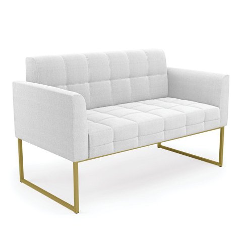 Sofá Namoradeira 2 Lugares Industrial Dourado Elisa Bouclê D03 - D’Rossi