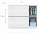 Ver imagem 3 de Cômoda Sapateira 4 Gavetas 1 Porta Organizadora Infantil Elisa Branco - Phoenix Baby