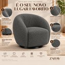 Ver imagem 6 de Poltrona Giratória 360° Orgânica Bouclé Sala Recepção Nuvem:Bouclê/Cinza Escuro