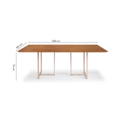 Mesa Jantar Macapá Aço Carbono Dourado Tampo Madeira Âmbar - 2